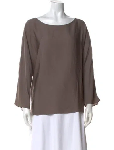 Pre-owned The Row Silk Bateau Neckline Top In Neutral