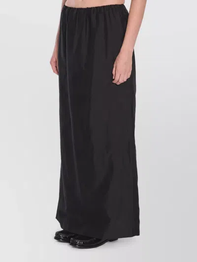 The Row Silk Cotton Gathered Maxi Skirt In Black