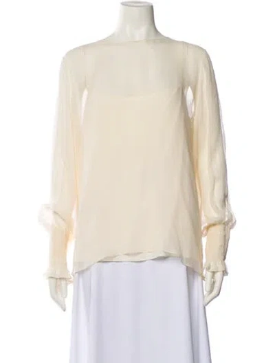 Pre-owned The Row Silk Crew Neck Blouse W/ Tags In Neutral