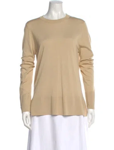 Pre-owned The Row Silk Crew Neck Sweater In Neutral