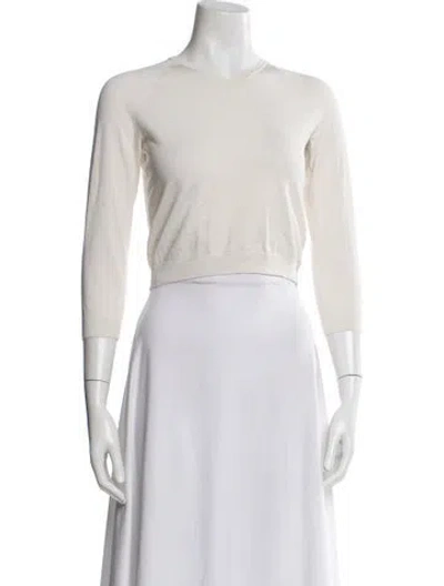 Pre-owned The Row Silk Crew Neck Sweater In Neutral