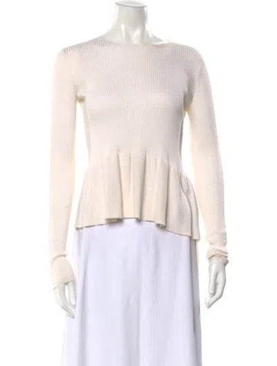 Pre-owned The Row Silk Crew Neck Sweater In Neutral