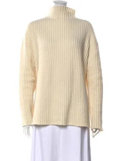 Pre-owned The Row Silk Crew Neck Sweater In Neutrals