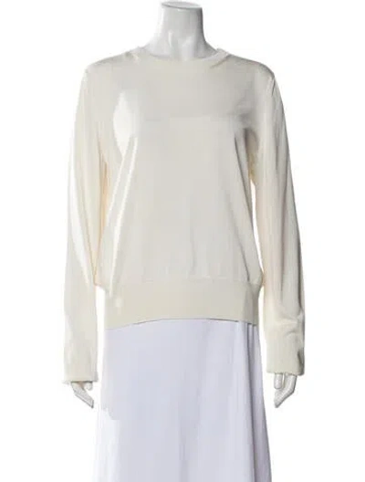Pre-owned The Row Silk Crew Neck Sweater In Neutrals