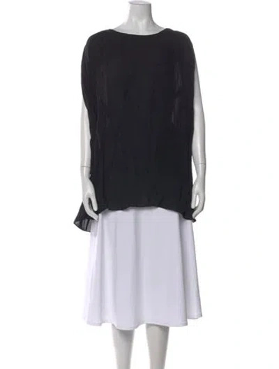 Pre-owned The Row Silk Crew Neck Top In Black