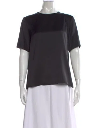 Pre-owned The Row Silk Crew Neck Top In Black