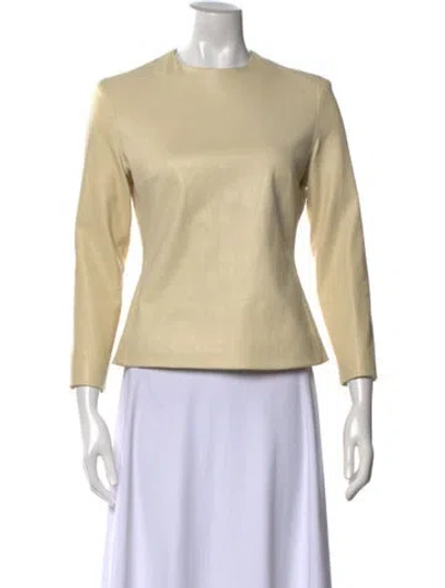 Pre-owned The Row Silk Crew Neck Top In Neutral
