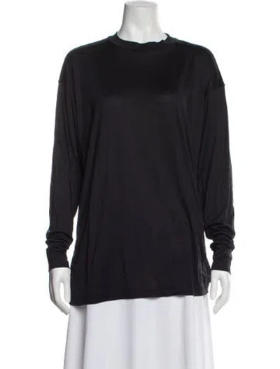 Pre-owned The Row Silk Crew Neck T-shirt In Gray