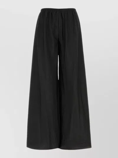 The Row Silk Gala Wide Leg Lounge Pant In Black