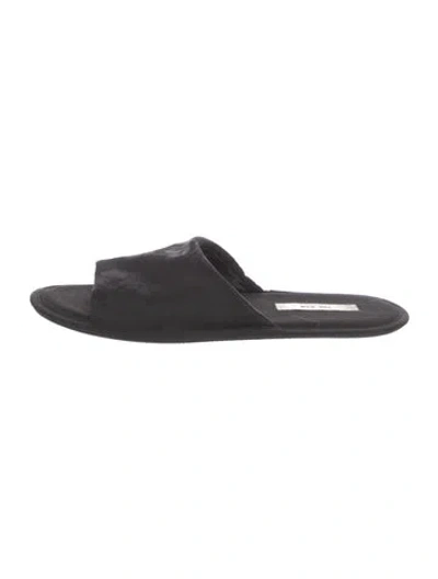 Pre-owned The Row Silk Grosgrain Trim Slides In Black