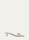 The Row Silk Combo Kitten Heeled Sandals 40 In Ivory Milk
