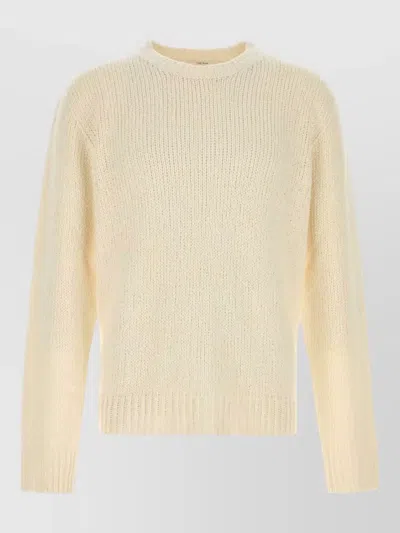 The Row Silk Laing Crewneck Sweater Soft Knit In Neutral