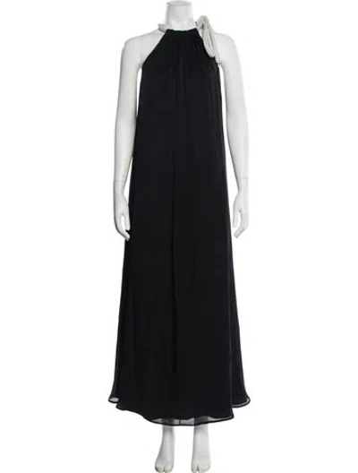Pre-owned The Row Silk Long Dress In Black