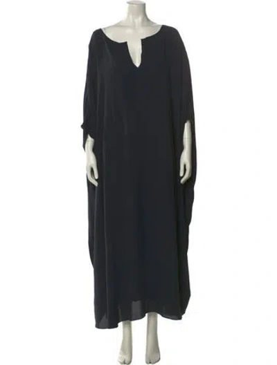 Pre-owned The Row Silk Long Dress In Blue