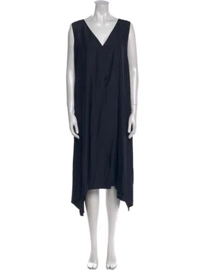Pre-owned The Row Silk Long Dress In Blue