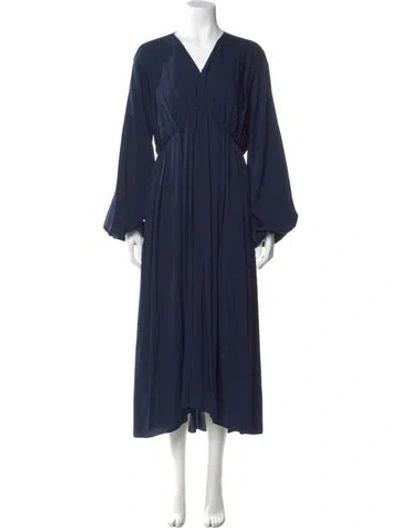 Pre-owned The Row Silk Long Dress In Blue
