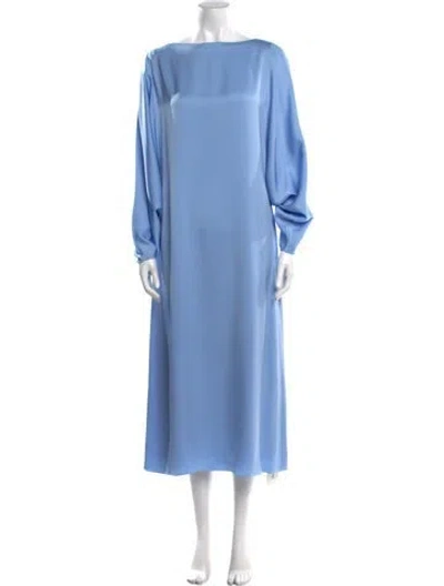Pre-owned The Row Silk Long Dress In Blue