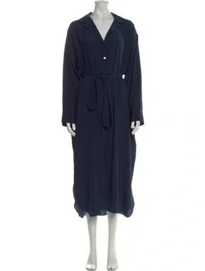 Pre-owned The Row Silk Long Dress In Blue