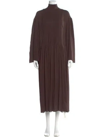 Pre-owned The Row Silk Long Dress In Brown