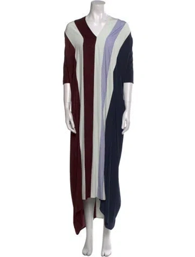 Pre-owned The Row Silk Long Dress In Burgundy