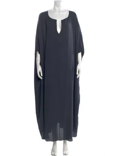 Pre-owned The Row Silk Long Dress In Gray