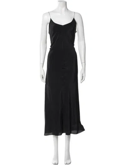 Pre-owned The Row Silk Long Dress In Gray