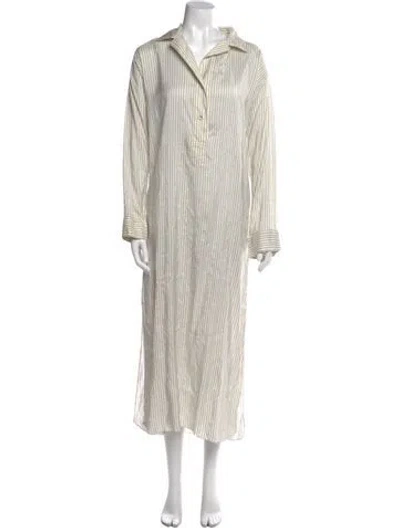 Pre-owned The Row Silk Long Dress In Neutral