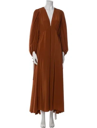 Pre-owned The Row Silk Long Dress In Orange