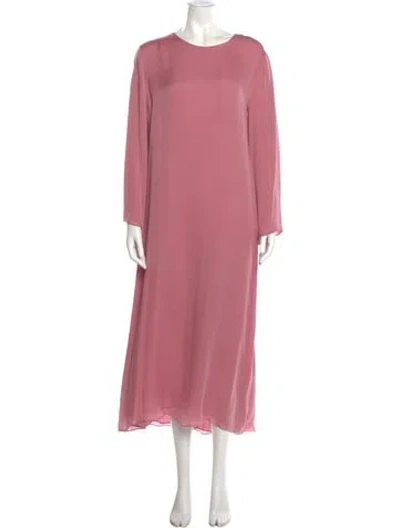 Pre-owned The Row Silk Long Dress In Pink