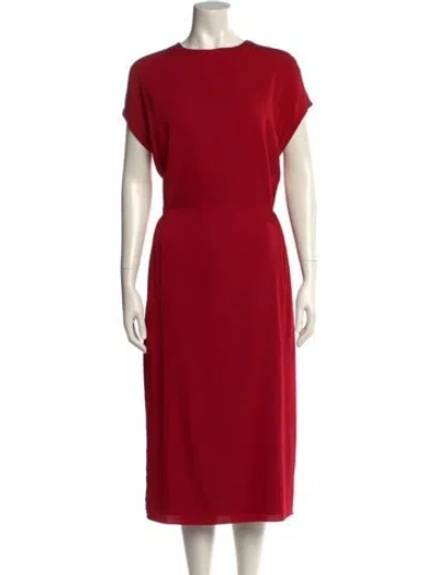 Pre-owned The Row Silk Long Dress In Red
