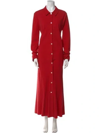 Pre-owned The Row Silk Long Dress In Red