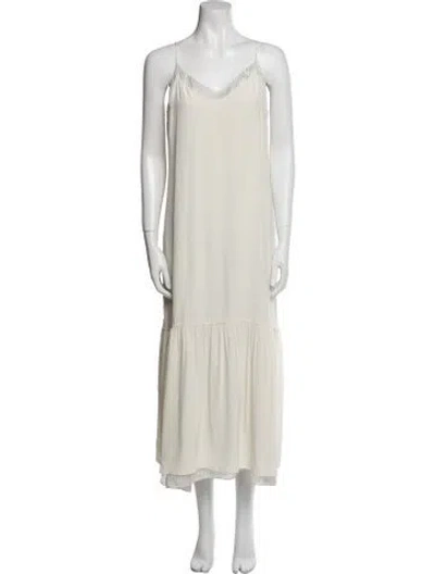 Pre-owned The Row Silk Long Dress In White