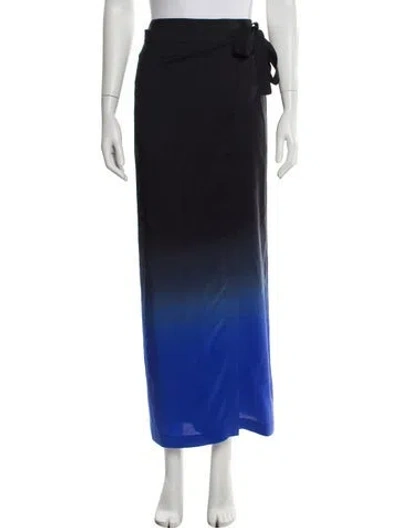 Pre-owned The Row Silk Long Skirt In Blue
