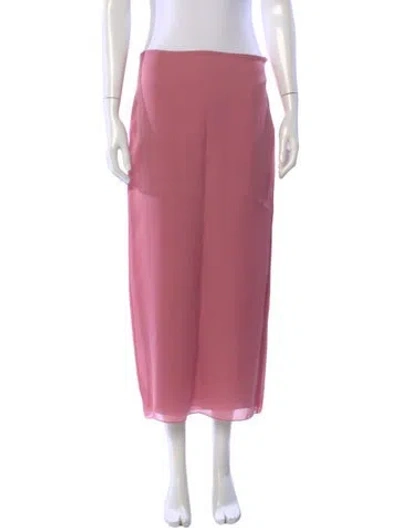 Pre-owned The Row Silk Long Skirt In Pink