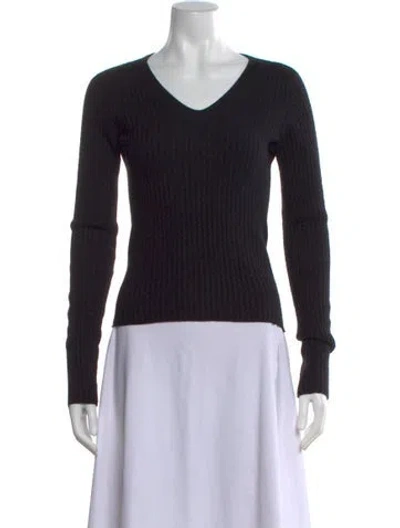 Pre-owned The Row Silk Long Sleeve Blouse In Gray