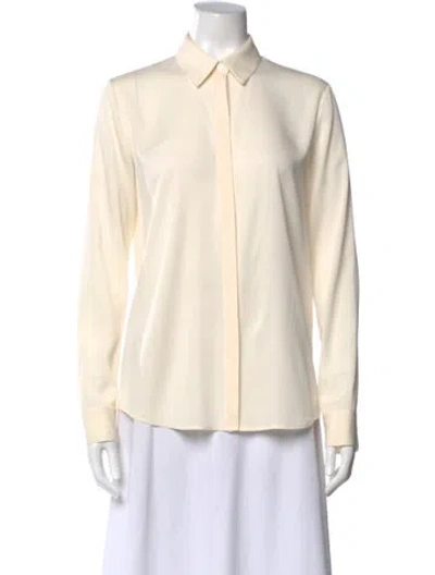 Pre-owned The Row Silk Long Sleeve Blouse In Neutral