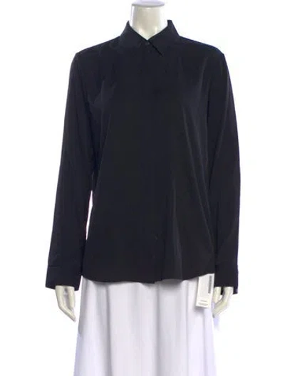 Pre-owned The Row Silk Long Sleeve Button-up Top In Black