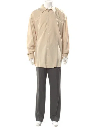 Pre-owned The Row Silk Long Sleeve Dress Shirt In Neutral