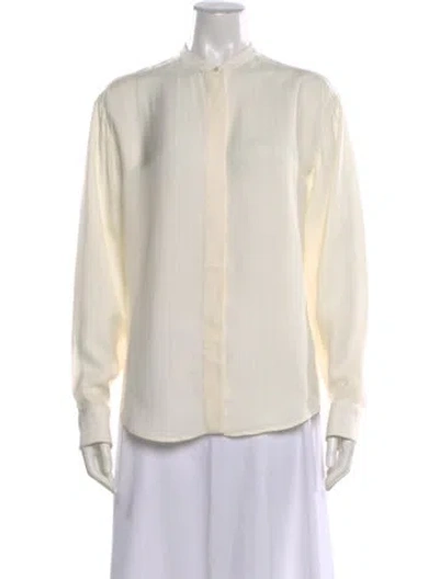 Pre-owned The Row Silk Long Sleeve Top In Neutral