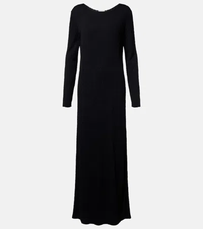 The Row Silk Maxi Dress In Black