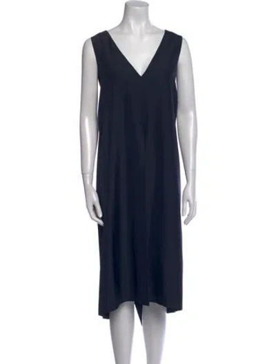 Pre-owned The Row Silk Midi Length Dress In Blue