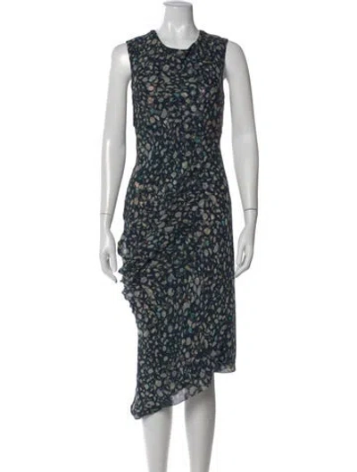 Pre-owned The Row Silk Midi Length Dress In Blue