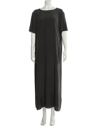 Pre-owned The Row Silk Midi Length Dress In Green