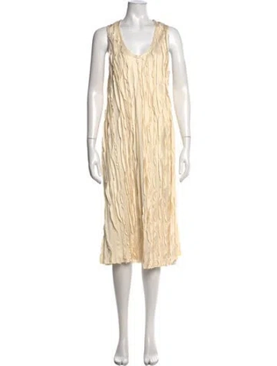 Pre-owned The Row Silk Midi Length Dress In Neutrals