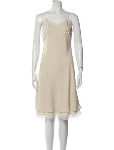 Pre-owned The Row Silk Midi Length Dress In Neutrals