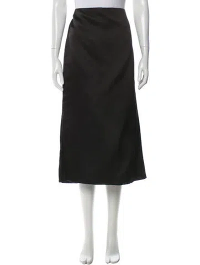 Pre-owned The Row Silk Midi Length Skirt In Black