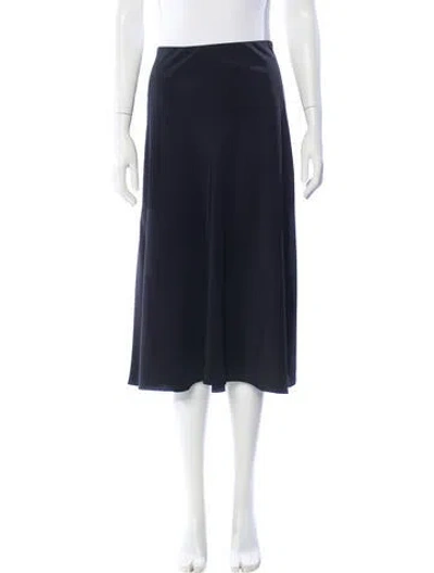 Pre-owned The Row Silk Midi Length Skirt In Blue