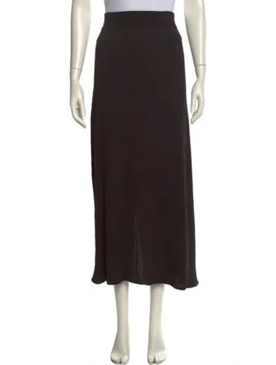 Pre-owned The Row Silk Midi Length Skirt In Brown