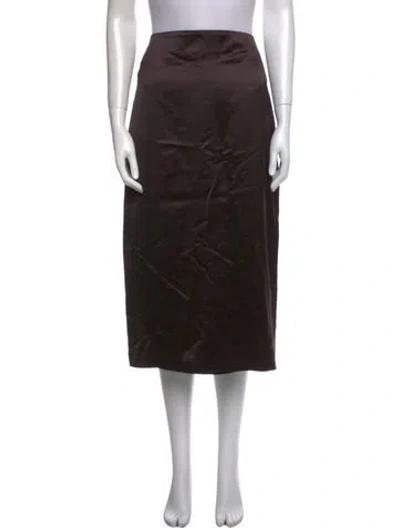 Pre-owned The Row Silk Midi Length Skirt In Brown