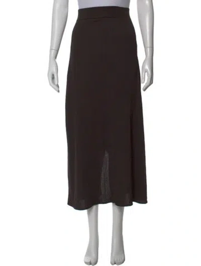 Pre-owned The Row Silk Midi Length Skirt In Brown